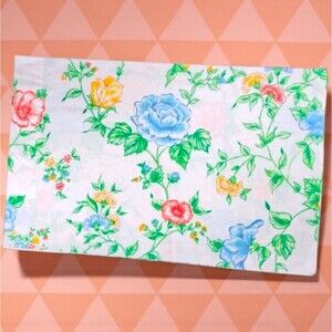 Vintage 1960s Floral Pillowcase Cottagecore Farmhouse Grannycore Roses Primary